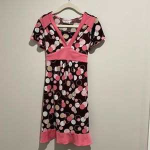 3‎ for $15 ⬆️ Girls brown and pink dress
